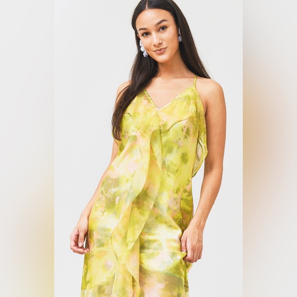 Misa / Aina Ruffle High Low Dress / NWT / XS - Picture 3 of 9